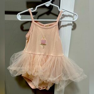 Wild Wawa Pink Birthday Tutu Onesie Dress Embroidered Cake Size 12-18 Months